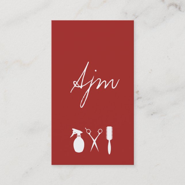 Signature Monogram Glamour Stylist Business Card (Front)