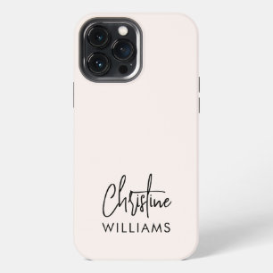 Signature Monogram Handwritten Script Blush pink iPhone 13 Pro Max Case