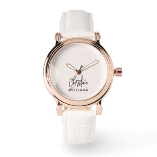 Signature Monogram Handwritten Script Blush pink Watch