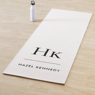 Signature Monogram Simple Modern Chic Monogrammed Yoga Mat