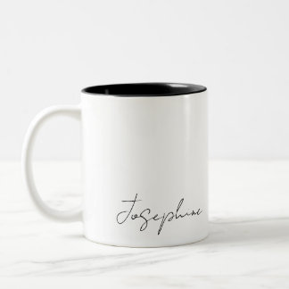 Signature Name mug Two tone coffee mug Minimalist