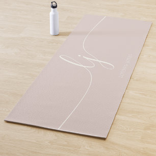 Signature Name Simple Calligraphy Pink Script Yoga Mat
