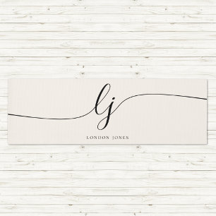 Signature Name Simple Calligraphy Script Modern Yoga Mat