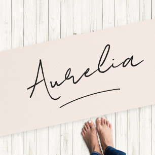 Signature Name Simple Minimal Blush Pink Yoga Mat
