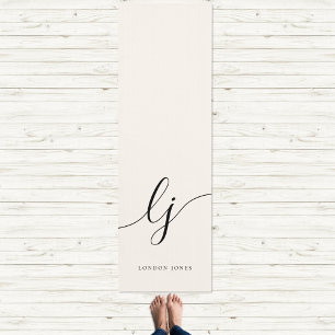 Signature Name Simple Minimal Calligraphy Script Yoga Mat