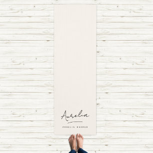 Signature Name Simple Modern Minimalist Yoga Mat