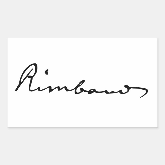 Signature of Arthur Rimbaud Rectangular Sticker (Front)