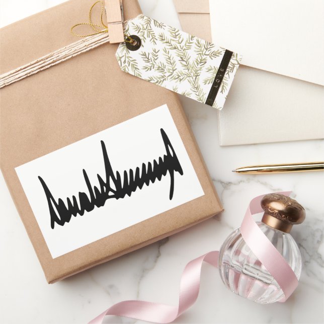 Signature of Donald Trump Autograph  Rectangular Sticker (Gifting)