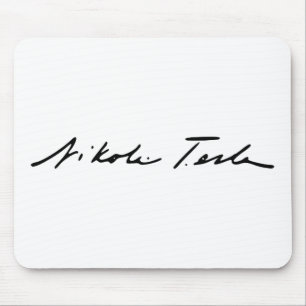 Signature of Electricity Genius Nikola Tesla Mouse Mat