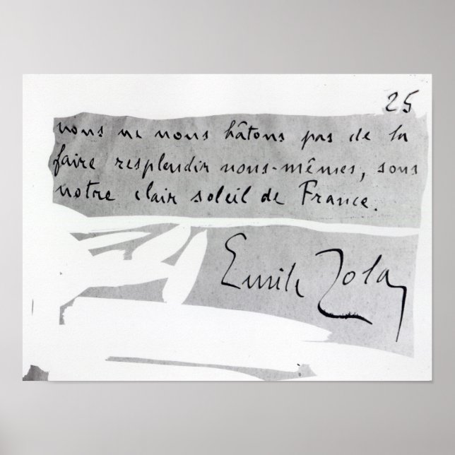 Signature of Emile Zola Poster (Front)