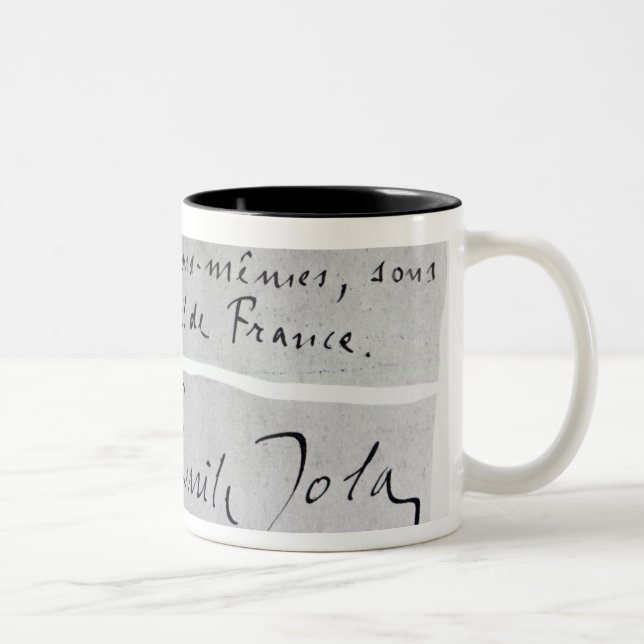 Signature of Emile Zola Two-Tone Coffee Mug (Right)