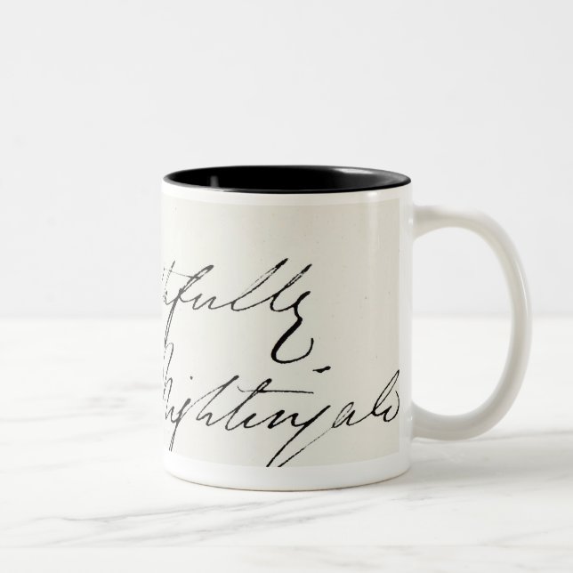 Signature of Florence Nightingale Two-Tone Coffee Mug (Right)