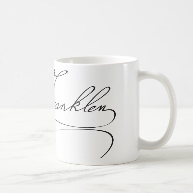 Signature of Founding Father Benjamin Franklin Coffee Mug (Right)