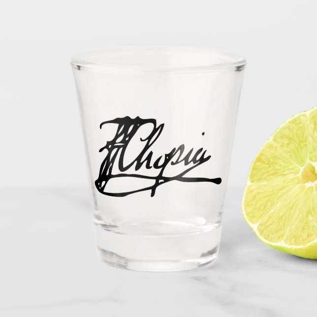 Signature of Frédéric Chopin Shot Glass (Front)