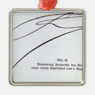 Signature of Frederick the Great Metal Tree Decoration