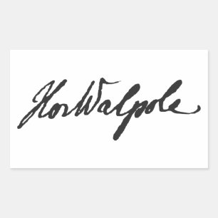 Signature of Horace Walpole Rectangular Sticker