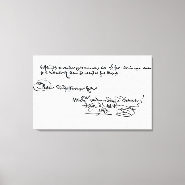 Signature of Johan de Witt Canvas Print (Front)