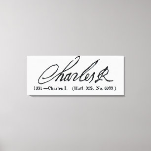 Signature of King Charles I Canvas Print
