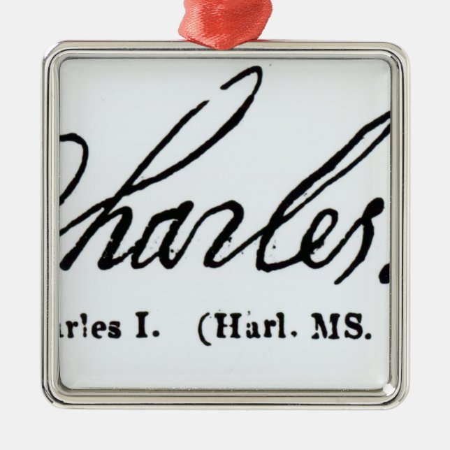 Signature of King Charles I Metal Tree Decoration (Front)