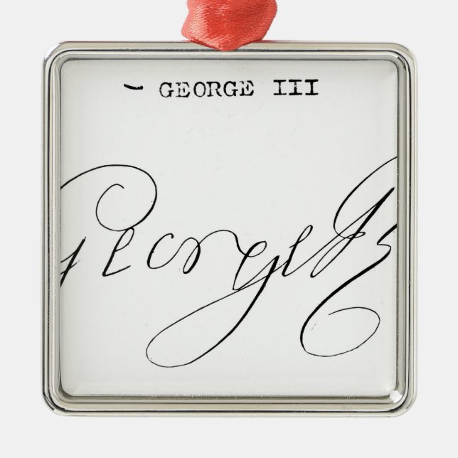 Signature of King George III Metal Tree Decoration (Front)