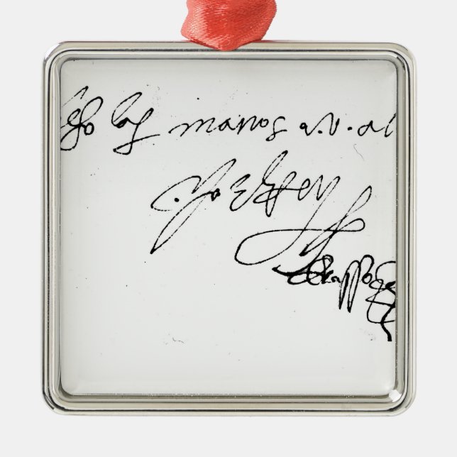 Signature of Lady Jane Grey Metal Tree Decoration (Front)