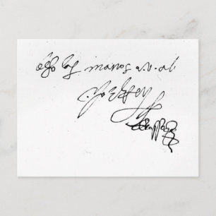 Signature of Lady Jane Grey Postcard