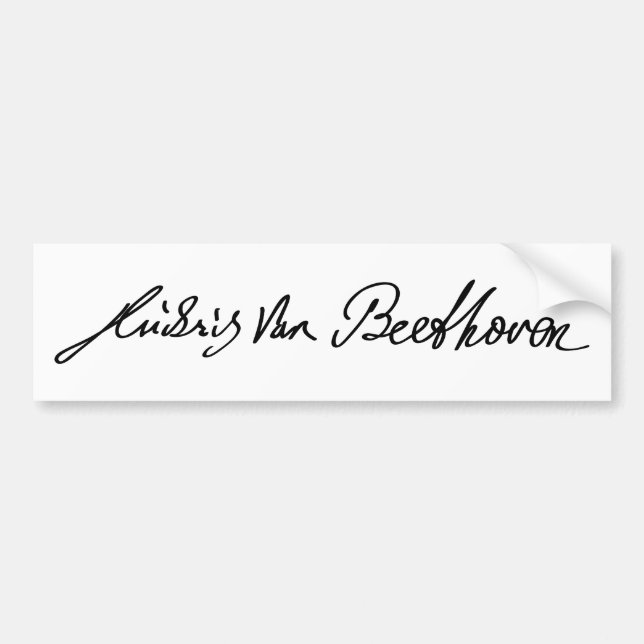 Signature of Musician Ludwig van Beethoven Bumper Sticker (Front)