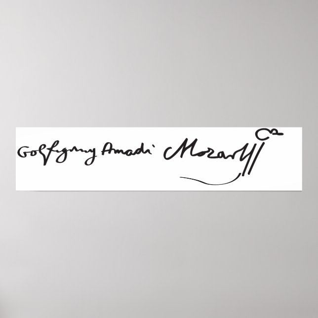 Signature of Musician Wolfgang Amadeus Mozart Poster (Front)