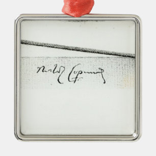 Signature of Nicolaus Copernicus Metal Tree Decoration
