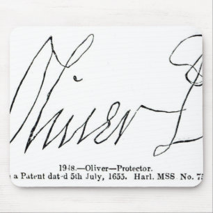Signature of Oliver Cromwell Lord Protector Mouse Mat