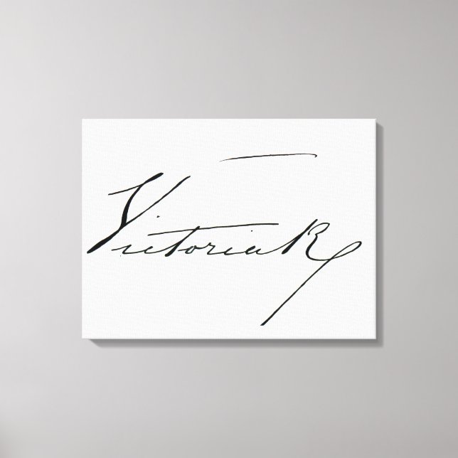 Signature of Queen Victoria (pen and ink on paper Canvas Print (Front)