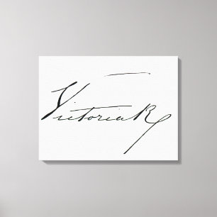 Signature of Queen Victoria (pen and ink on paper Canvas Print