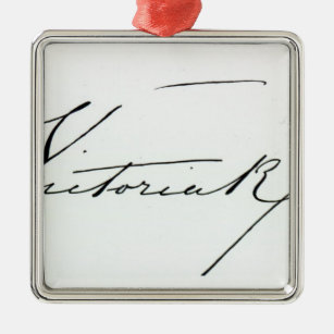 Signature of Queen Victoria (pen and ink on paper Metal Tree Decoration