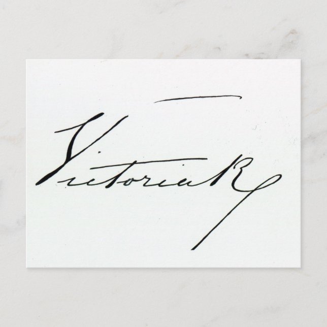 Signature of Queen Victoria (pen and ink on paper Postcard (Front)