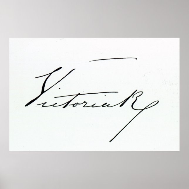 Signature of Queen Victoria (pen and ink on paper Poster (Front)