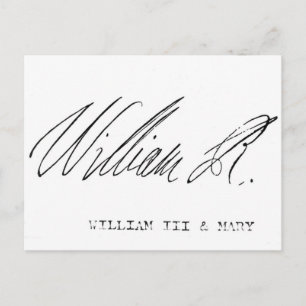 Signature of William III of England Postcard