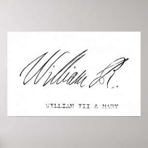 Signature of William III of England Poster