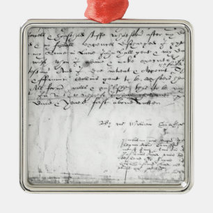 Signature of William Shakespeare , 1616 Metal Tree Decoration