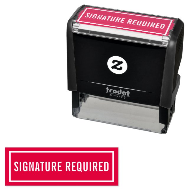 Signature Required Self-inking Stamp (In Situ)