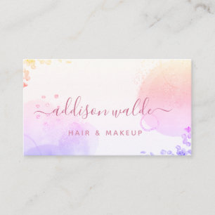 Signature Script Blush Pink Watercolor  Business Card