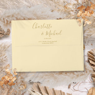 Signature Script Buttercup Yellow Return Address Envelope