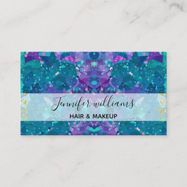 signature script calligraphy Modern opal stone  Business Card (Front)