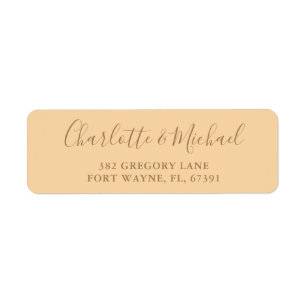 Signature Script Champagne Wedding Return Address