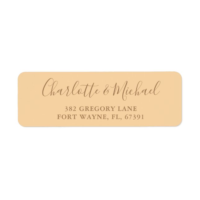 Signature Script Champagne Wedding Return Address (Front)