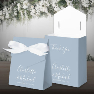 Signature Script Dusty Blue Elegant Wedding Favour Box