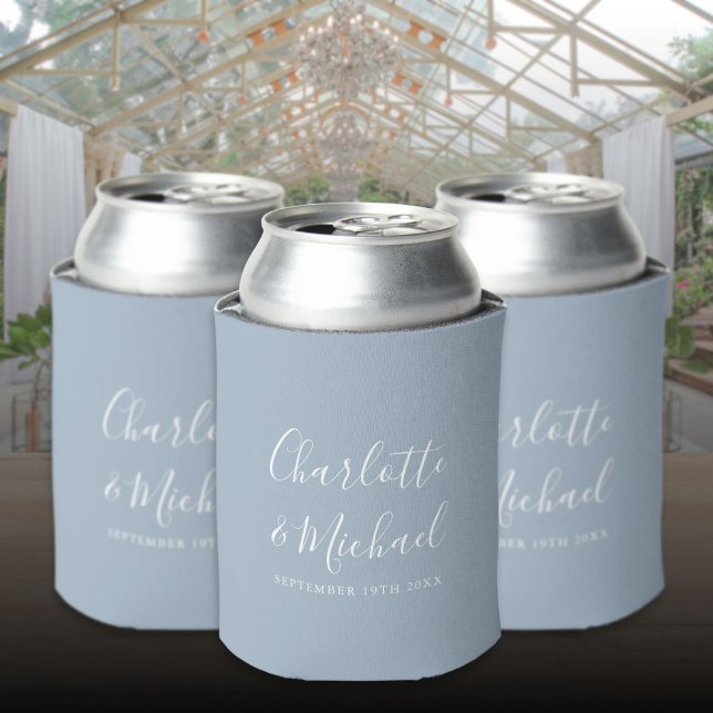 Signature Script Dusty Blue Wedding Can Cooler (Signature Script Dusty Blue Wedding Can Cooler)