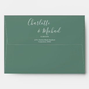 Signature Script Eucalyptus Green Return Address Envelope