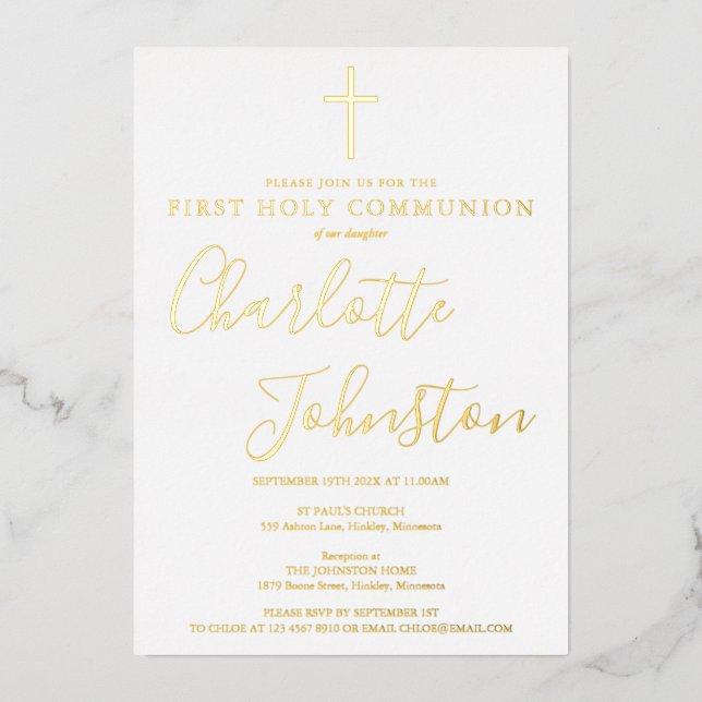 Signature Script First Holy Communion Gold (Front)