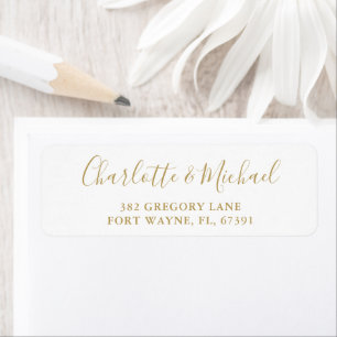 Signature Script Gold Wedding Return Address
