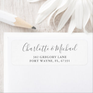Signature Script Gray White Wedding Return Address